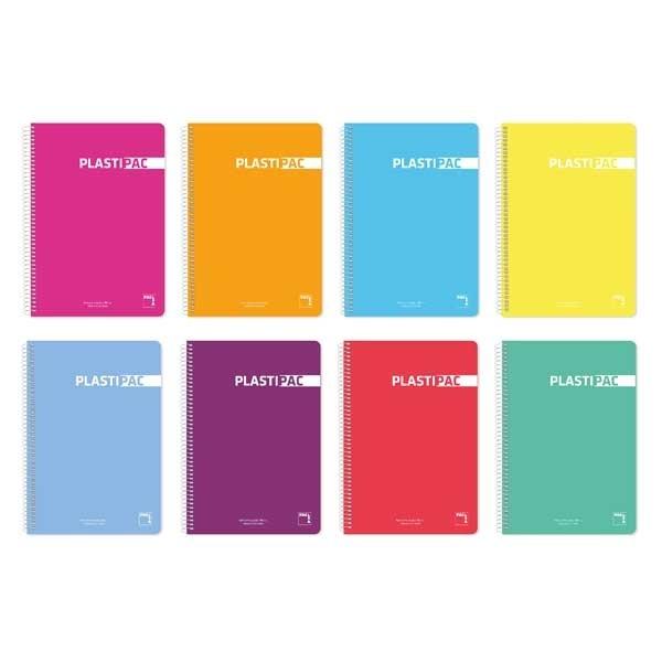 Pacsa Cuaderno Plastipac tapa polipropileno 80h 90g pauta 2,5 cuarto colores surtidos Pacsa Cuaderno Plastipac tapa polipropileno 80h 90g pauta 2,5 cuarto colores surtidos