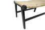 DKD Home Decor Descalzadora Boho Negro Natural Ratán Teca 47 x 40 x 65 cm