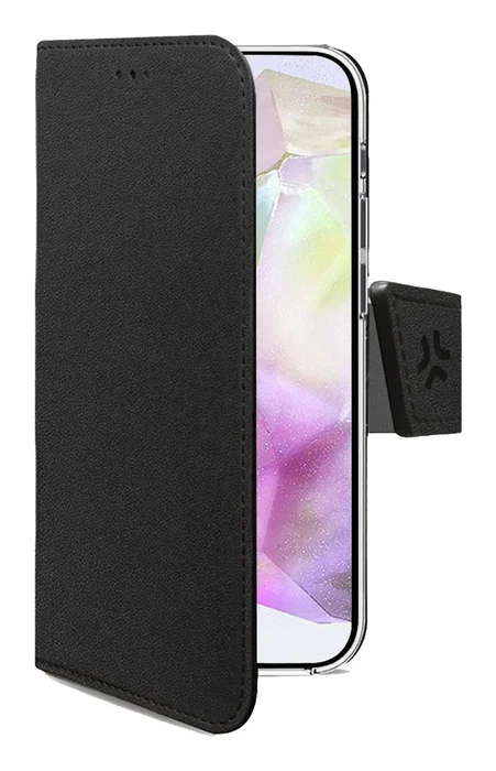 Celly WALLY Funda cartera para Samsung Galaxy A36 5G (17 cm / 6.7") Negro, cierre magnético, imitación piel, soporte sobremesa, 3 bolsillos
