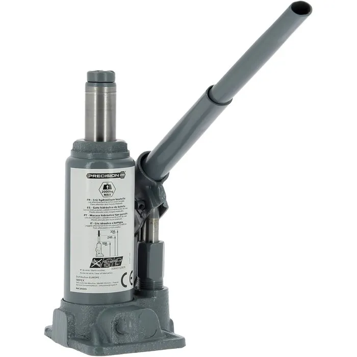 Precision Steel Botella Gato Hidráulico 2T Capacidad 2000 kg Altura Mínima 156mm Máxima 310mm Tornillo Ajuste