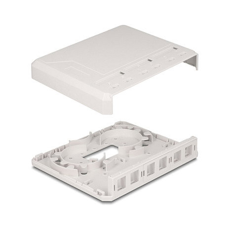 DeLOCK Caja de montaje en superficie para 6 módulos Keystone, Blanco DeLOCK Caja de montaje en superficie para 6 módulos Keystone, Blanco
