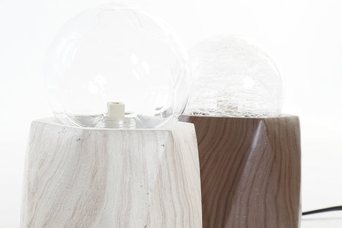 DKD Home Decor Lámpara de sobremesa de cemento y cristal, pack de 2 DKD Home Decor Lámpara de sobremesa de cemento y cristal, pack de 2