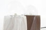 DKD Home Decor Lámpara de sobremesa de cemento y cristal, pack de 2