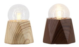 DKD Home Decor Lámpara de sobremesa de cemento y cristal, pack de 2