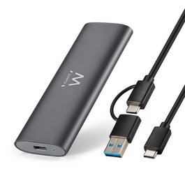 EWENT EW7060 Caja SSD USB3.2 Gen2 M.2 NVMe PCIe Aluminio Gris Oscuro