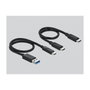 DeLOCK Lector de tarjetas CFast y SD con concentrador USB Tipo-A y Tipo-C, Gris