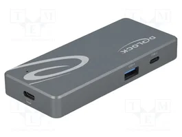 DeLOCK Lector de tarjetas CFast y SD con concentrador USB Tipo-A y Tipo-C Gris