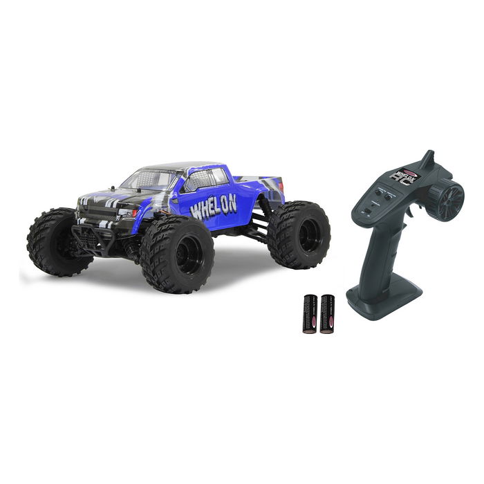 Jamara 053355 Monster Truck Whelon 1:12 4WD 2.4GHz Radio Control, Camioneta Eléctrica a Escala con Batería Li-Ion, Negro/Azul, para +14 Años Jamara 053355 Monster Truck Whelon 1:12 4WD 2.4GHz Radio Control, Camioneta Eléctrica a Escala con Batería Li-Ion, Negro/Azul, para +14 Años
