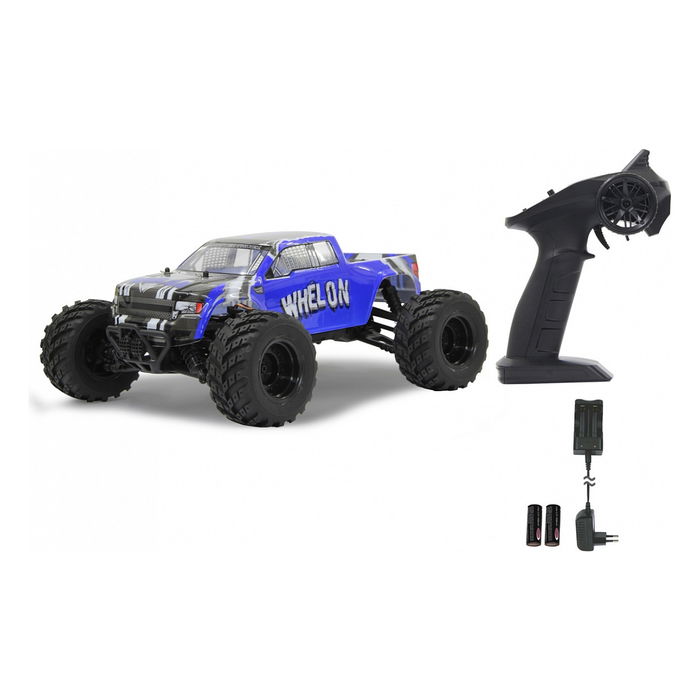 Jamara 053355 Monster Truck Whelon 1:12 4WD 2.4GHz Radio Control, Camioneta Eléctrica a Escala con Batería Li-Ion, Negro/Azul, para +14 Años Jamara 053355 Monster Truck Whelon 1:12 4WD 2.4GHz Radio Control, Camioneta Eléctrica a Escala con Batería Li-Ion, Negro/Azul, para +14 Años