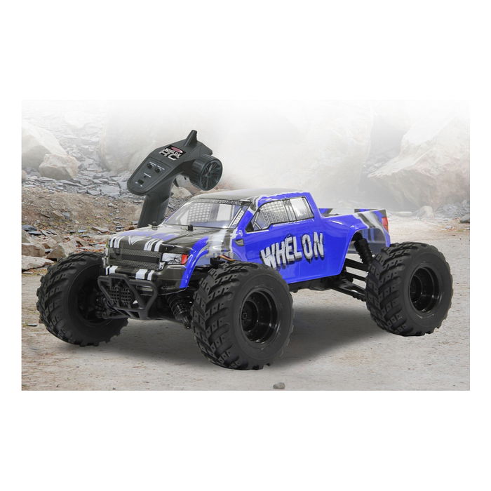Jamara 053355 Monster Truck Whelon 1:12 4WD 2.4GHz Radio Control, Camioneta Eléctrica a Escala con Batería Li-Ion, Negro/Azul, para +14 Años Jamara 053355 Monster Truck Whelon 1:12 4WD 2.4GHz Radio Control, Camioneta Eléctrica a Escala con Batería Li-Ion, Negro/Azul, para +14 Años
