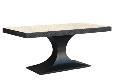 DKD Home Decor Mesa de Comedor de Madera y Mármol Travertino Negro