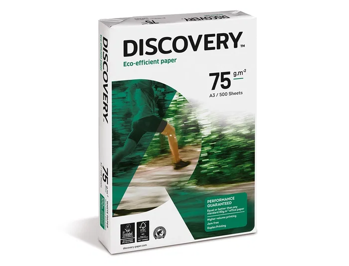 Discovery Papel Multifuncion DIN A3 75 Gramos Paquete de 500 Hojas Blanco