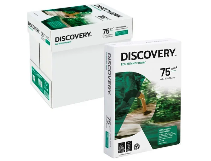 Discovery Papel Multifuncion DIN A3 75 Gramos Paquete de 500 Hojas Blanco
