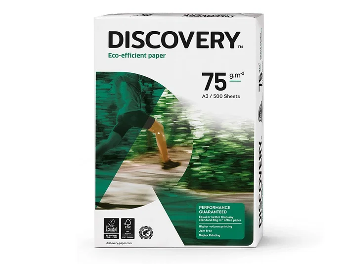 Discovery Papel Multifuncion DIN A3 75 Gramos Paquete de 500 Hojas Blanco