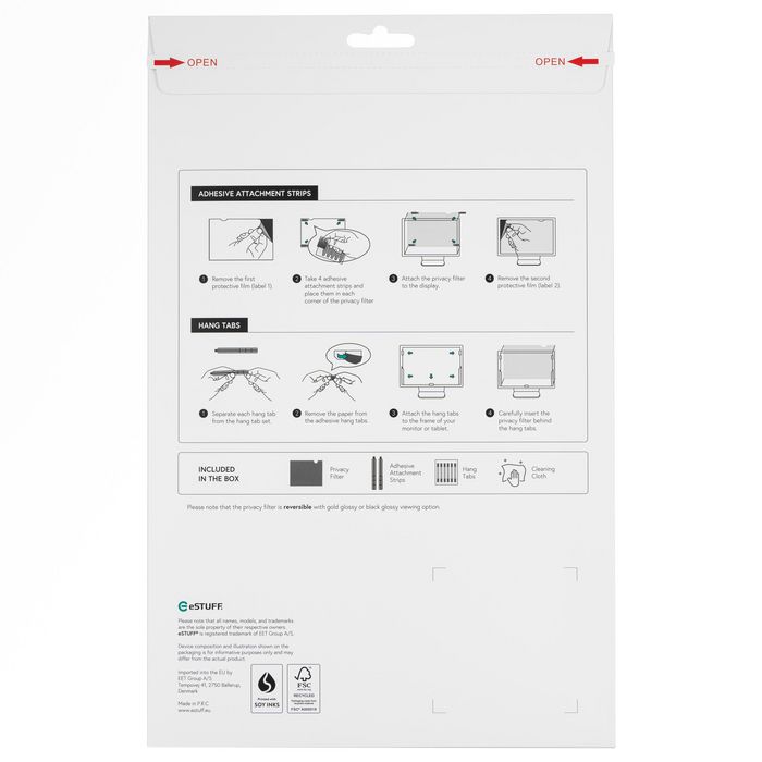eSTUFF Filtro de Privacidad Dorado para Pantalla 14 Pulgadas 16:9, Protector Antirreflejos y Antidesgaste