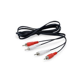 EQUIP Cable Audio RCA Macho/Macho 147094, 2.5 m, 2xRCA a 2xRCA, Contactos Chapados en Oro, Negro