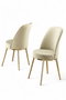 Hanah Home Juego de Sillas Crema y Dorado - Metal y Tela Babyface Elegante