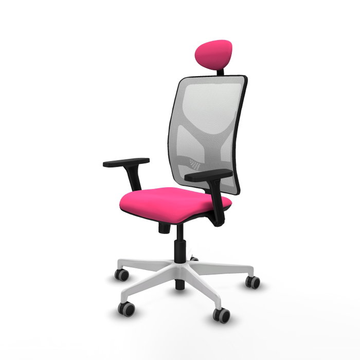 PIQUERAS Y CRESPO Silla de oficina Motilla Rosa y Blanco PIQUERAS Y CRESPO Silla de oficina Motilla Rosa y Blanco