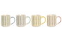 DKD Home Decor Set de 12 Tazas de Porcelana Flores Surtido