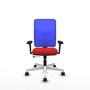 PIQUERAS Y CRESPO Silla de oficina Motilla con mecanismo Sincro/Traslack, Rojo y Azul