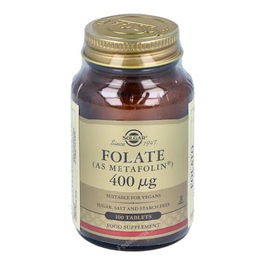 SOLGAR Folato (Metafolin) 400mcg 100 Comprimidos