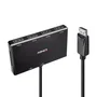 Lindy 38431 Hub DisplayPort 1.2 MST 4 Puertos para Monitores, Distribuidor Multi-Stream Negro, Resolución 4K UHD (3840x2160), Alimentación por USB