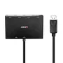 Lindy 38431 Hub DisplayPort 1.2 MST 4 Puertos para Monitores, Distribuidor Multi-Stream Negro, Resolución 4K UHD (3840x2160), Alimentación por USB