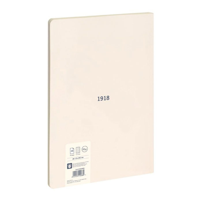 Milán Cuaderno Colección 430 since 1918 A4 Encolado Beige 48 Hojas Cuadriculadas 95gr/m² Tapa Flexible Microperforado
