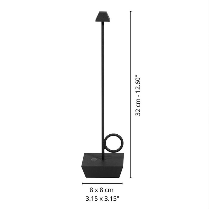 Broggi Lámpara de Mesa Recargable Bugia Táctil LED 2,2W 185lm 32cm Broggi Lámpara de Mesa Recargable Bugia Táctil LED 2,2W 185lm 32cm