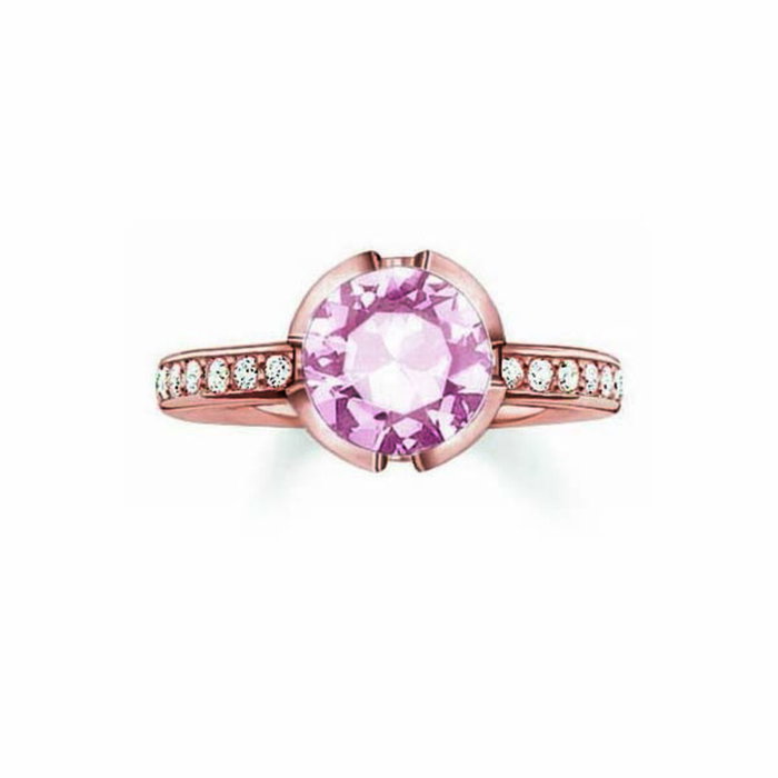 Thomas Sabo Anillo TR2035-633-9-50 en Plata y Dorado, Talla 50