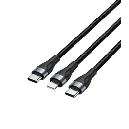 Vention Cable USB H17BAV USB Tipo-C a Lightning y USB Tipo-C a USB Tipo-C, 1.2m, Negro