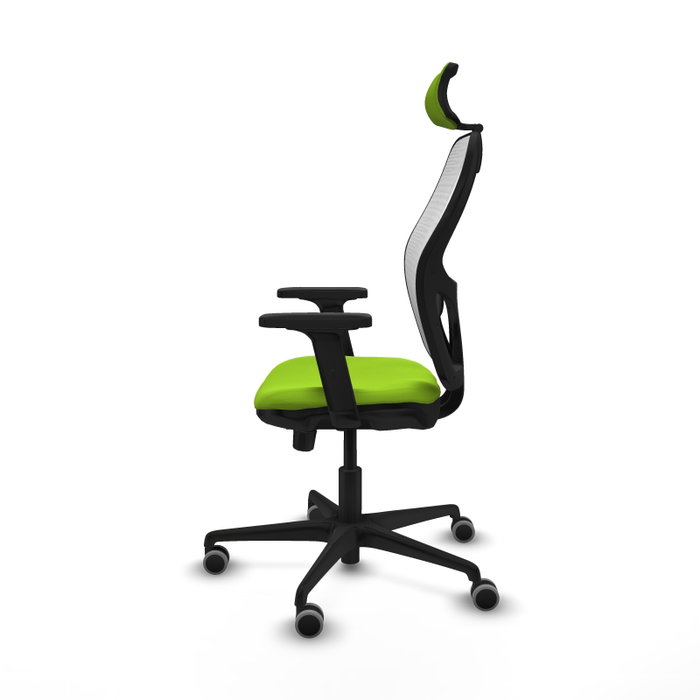 PIQUERAS Y CRESPO Silla de oficina Jorquera con mecanismo Sincro/Traslack, Pistacho y Blanco