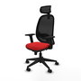 PIQUERAS Y CRESPO Silla de oficina Cilanco con mecanismo Sincro, Rojo y Negro