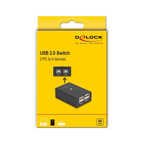 DeLOCK 11505 Interruptor USB 2.0 para 2 PC y 4 Dispositivos