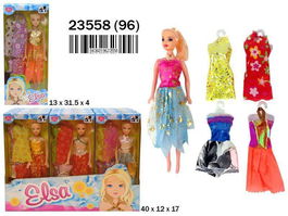 Rama Muñeca con 4 Vestidos. 13x31,5x4 cm - Modelos Surtidos