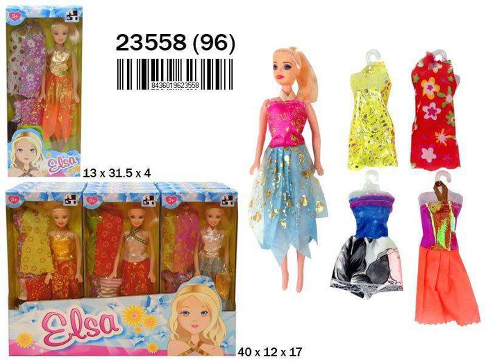 Rama Muñeca con 4 Vestidos. 13x31,5x4 cm - Modelos Surtidos Rama Muñeca con 4 Vestidos. 13x31,5x4 cm - Modelos Surtidos