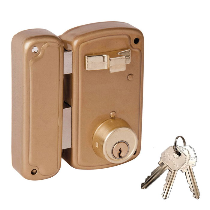 Ucem Cerradura de sobreponer modelo 4056bhb075i acabado oro