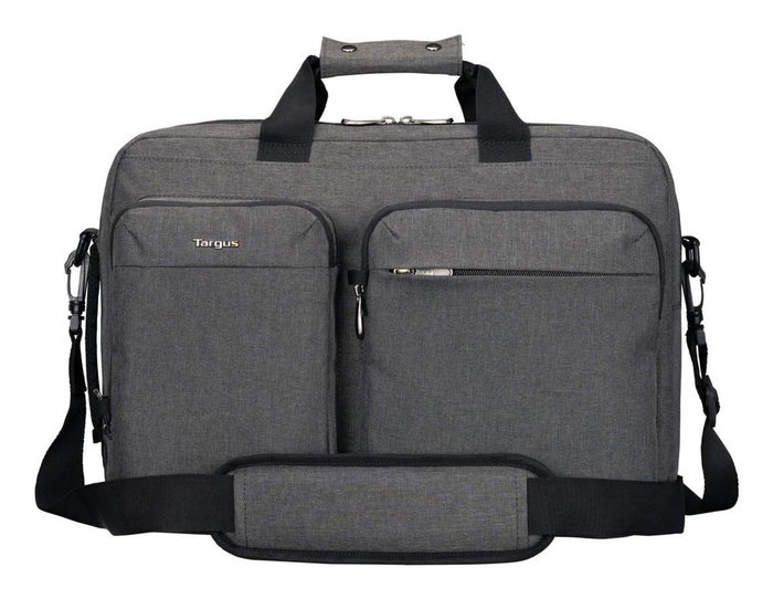 Targus TBT94304GL Maletín para Portátil 16 Pulgadas, Gris - Ligero (650 g) con Asa y Tirante para Hombro, Protección Universal y Compartimentos Organizadores