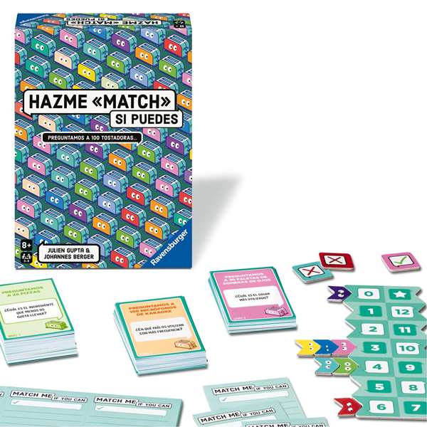 Ravensburger - Hazme Match si Puedes, Juego de Mesa Familiar con 300 Preguntas Absurdas en Español, Recomendado +8 Años
