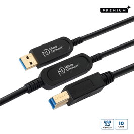 MicroConnect Cable USB 3.2 Gen 2 A-B de Fibra Óptica Premium, 15m
