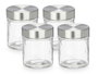 VIVALTO Set de 4 Tarros Redondos con Tapa de Acero 300ml