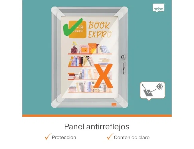 Nobo Marco porta anuncios Premium Plus DIN A4 con cerradura Nobo Marco porta anuncios Premium Plus DIN A4 con cerradura