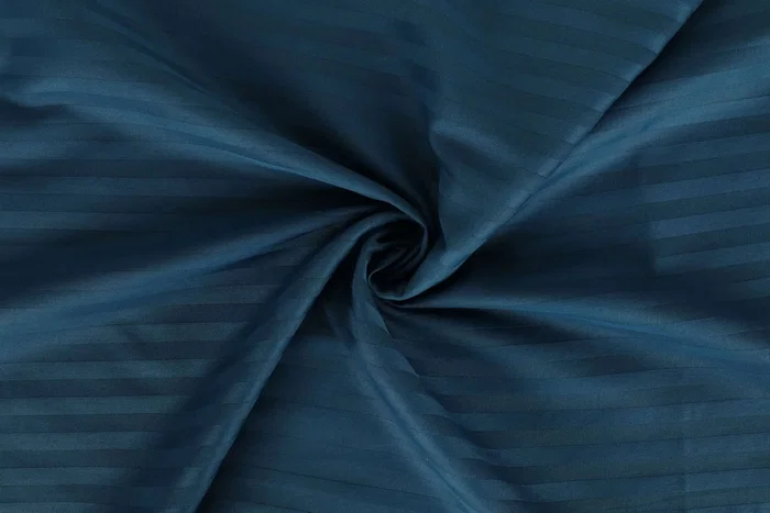 Juego de Cama Satinado Estampado Rayas Azules - Funda Nordica 140 x 200 cm + 1 Funda de Almohada 60 x 60 cm