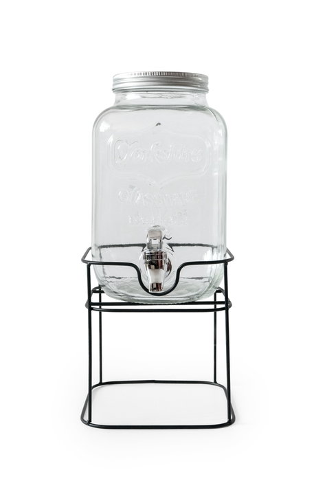 Inde Tarro Dispensador con Grifo, 4 Litros, Soporte de Metal La Mediterran, 18.1 cm Ancho x 31.5 cm Alto x 18 cm Largo (4 Unidades)