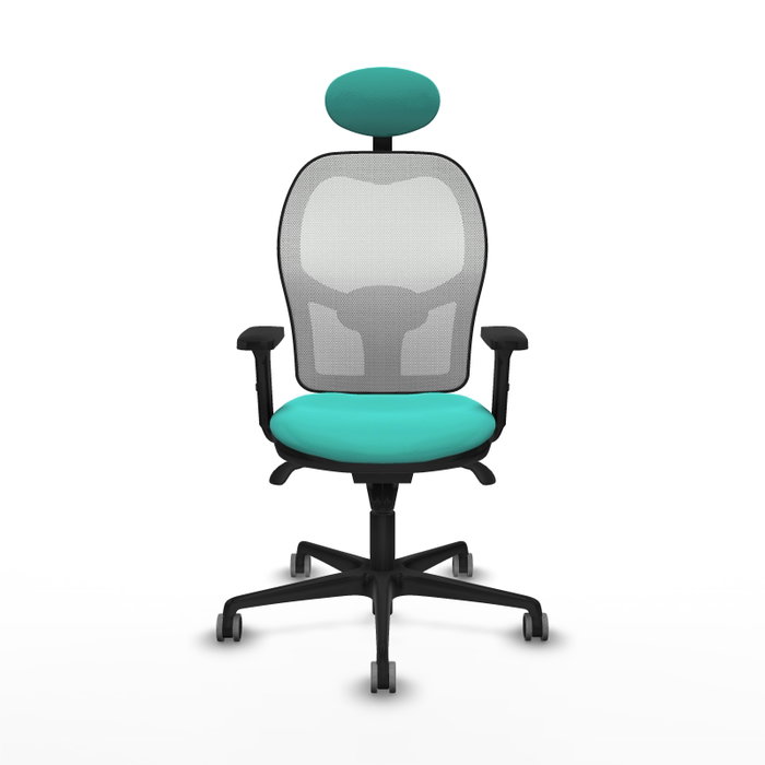 PIQUERAS Y CRESPO Silla de oficina Jorquera con mecanismo Sincro, Turquesa y Blanco PIQUERAS Y CRESPO Silla de oficina Jorquera con mecanismo Sincro, Turquesa y Blanco
