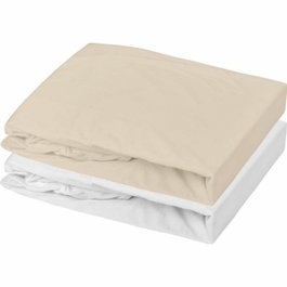 P'Tit Dodo Juego de 2 sábanas bajeras Jersey - 60 x 120 cm - Blanco/Nude