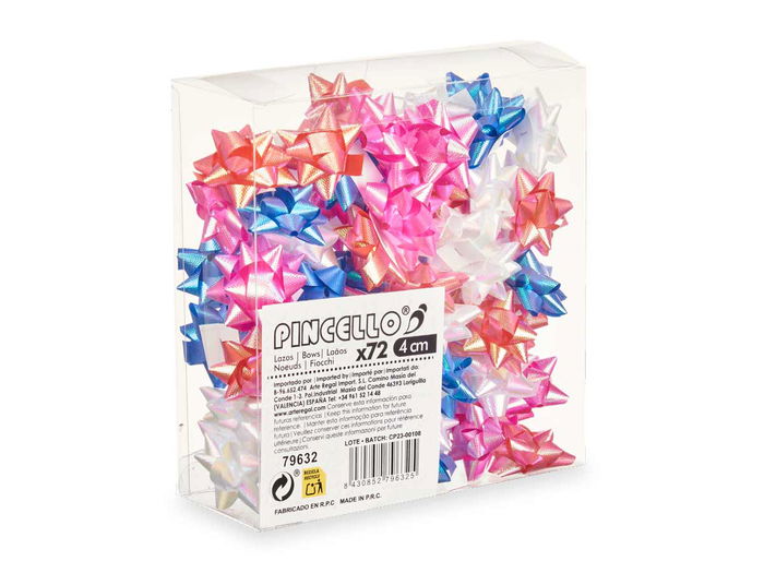 Pincello PVC 72 Lazos Pasteles Brillo 4 cm (Set de 12)