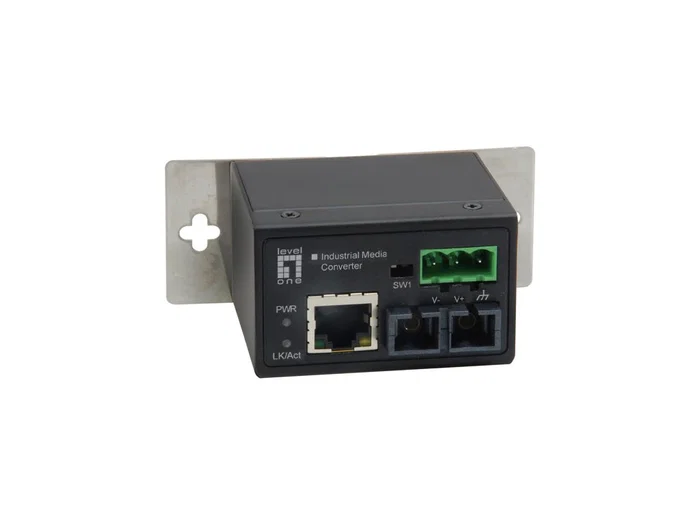 LevelOne IEC-4002 Convertidor de Medio 100 Mbit/s, Fibra Multimodo, 1xRJ-45 a 1xST, 2000m, IEEE 802.3/u/x, Negro