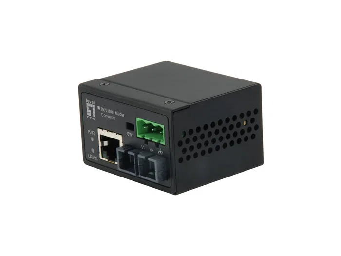 LevelOne IEC-4002 Convertidor de Medio 100 Mbit/s, Fibra Multimodo, 1xRJ-45 a 1xST, 2000m, IEEE 802.3/u/x, Negro