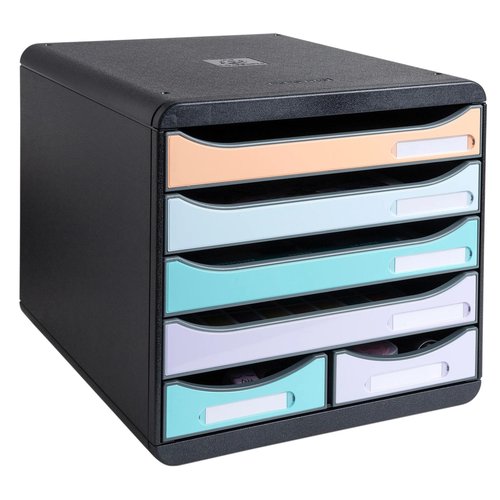 EXACOMPTA Aquarel 6 Cajones Big Box Maxi Negro/Colores Surtidos EXACOMPTA Aquarel 6 Cajones Big Box Maxi Negro/Colores Surtidos